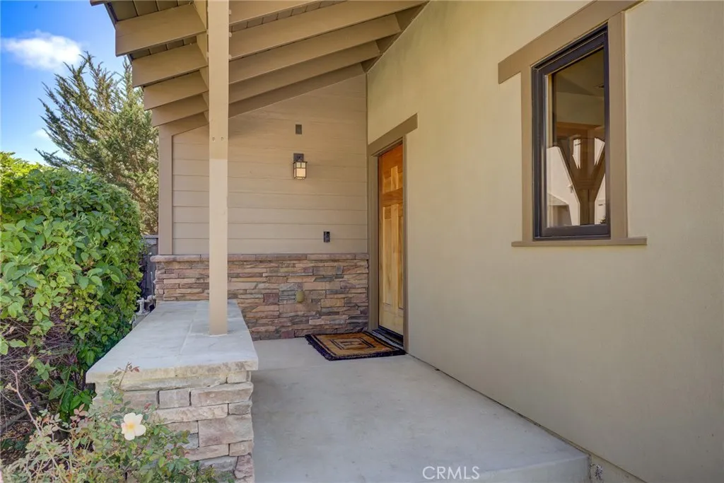 Front covered porch and door