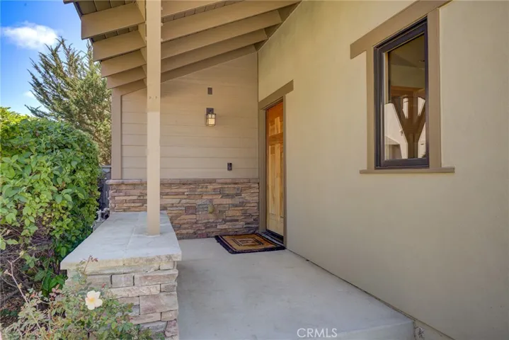 Front covered porch and door