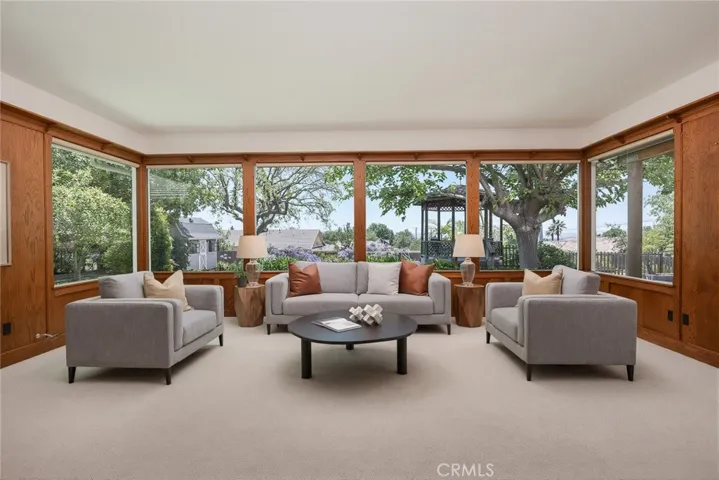 Great Room with backyard views