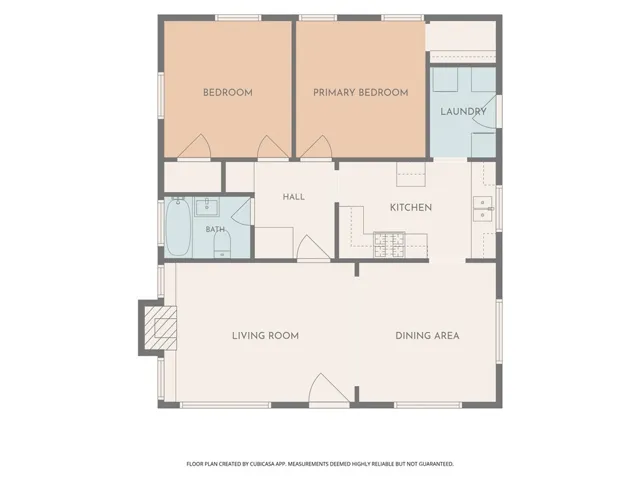 Estimated floor plan of front house