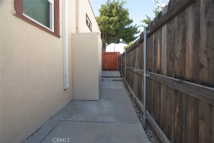 Walkway on East side of house