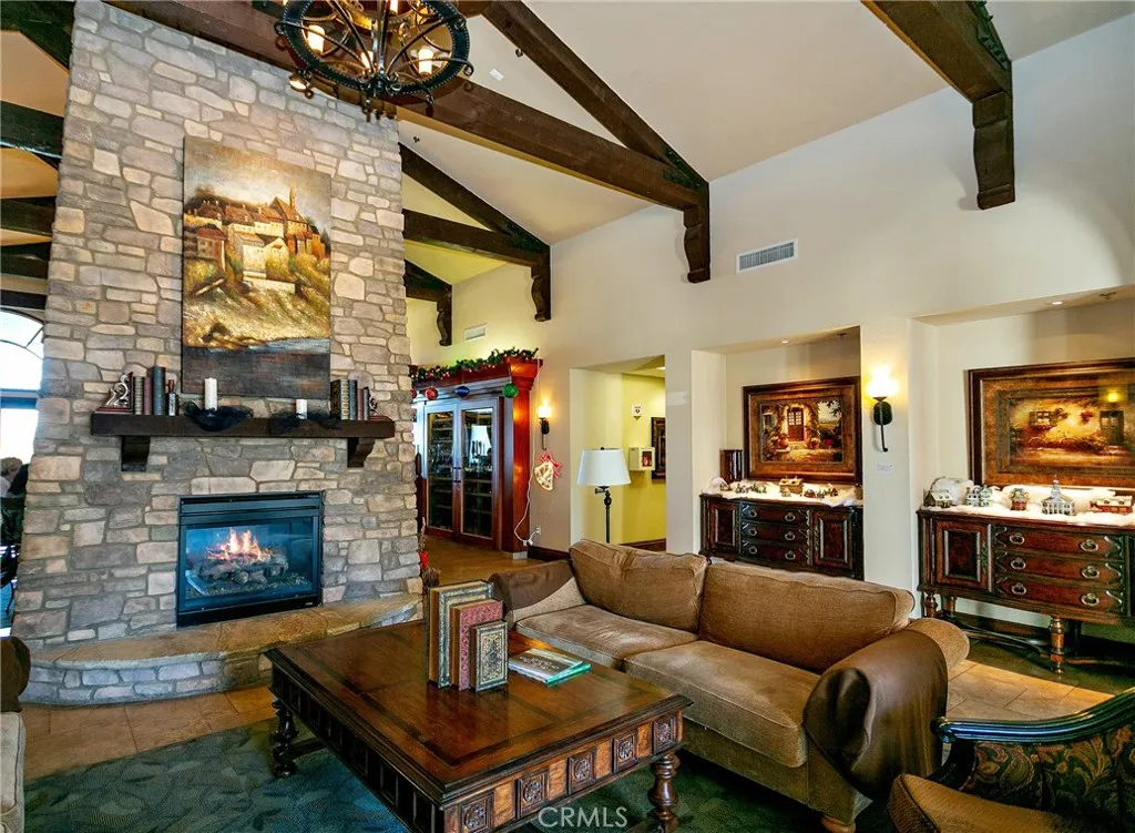 Community center fireplace