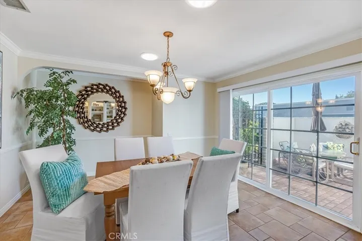 Dining room walks out to completely enclosed private patio.