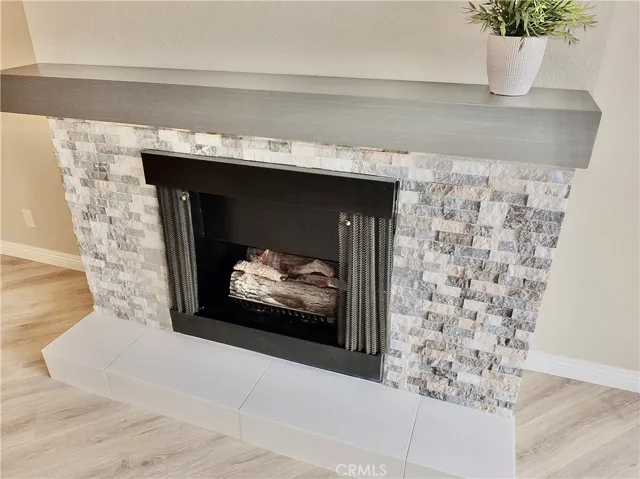 Gas fireplace in living room