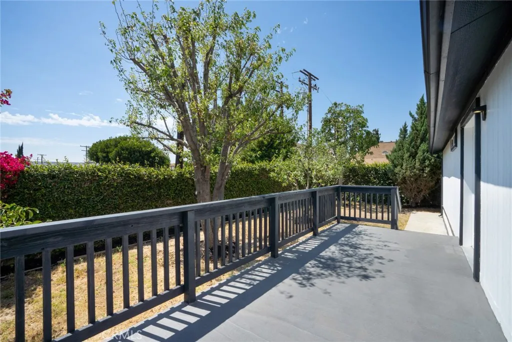Rear porch overlooking backyard