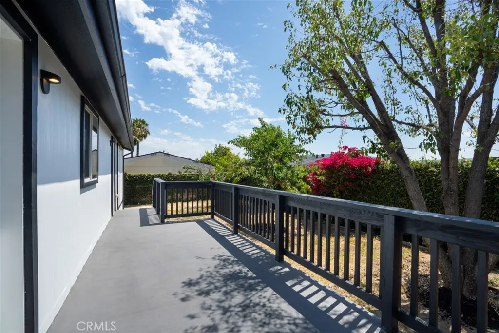 Rear porch overlooking backyard