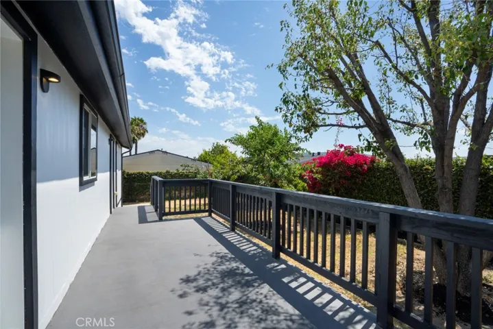 Rear porch overlooking backyard