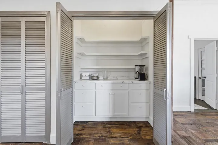 Laundry on left, butler pantry on right.