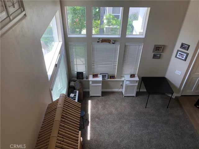Looking down from upstairs walkway