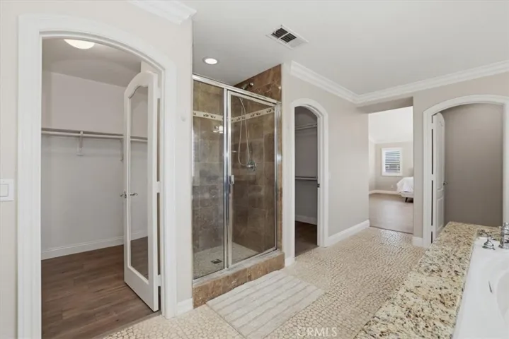 Walk-In Shower & 2 Closets