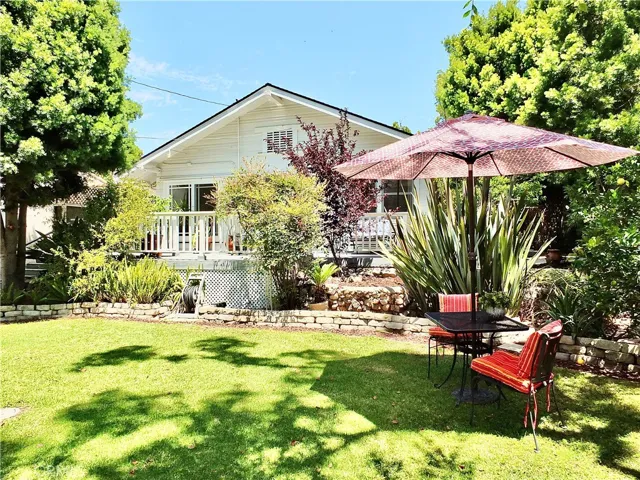 Manicured back yard