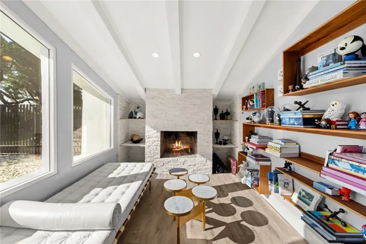 Cozy Den Area with Modern Fireplace