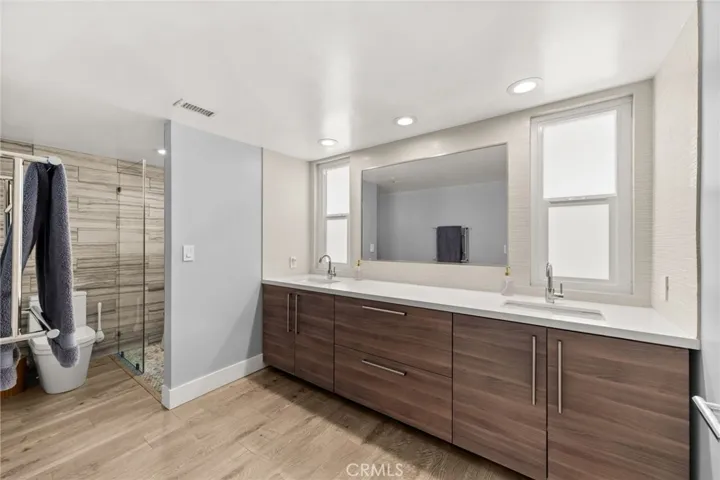 Hallway Bathroom with Dual Sink