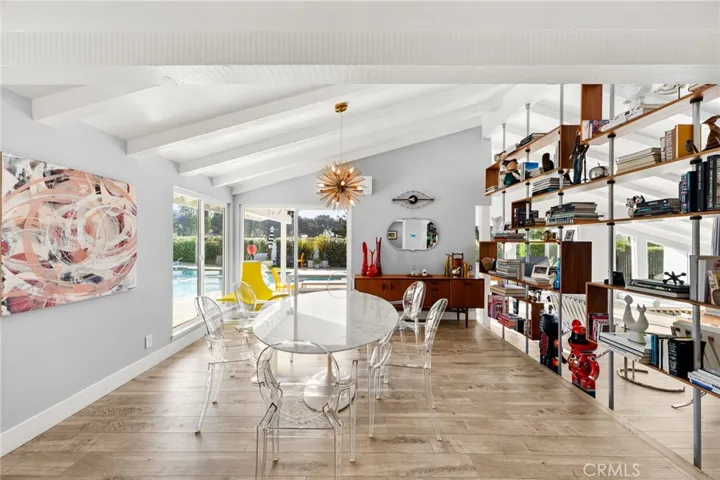 Dining Room with a Pool View