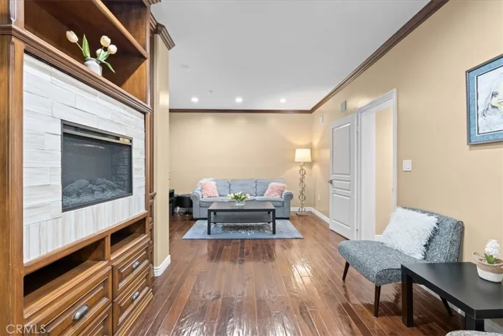 Electric built in fireplace in family room