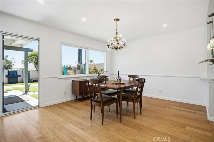 Dining room with Slider to backyard