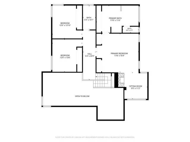Second floor layout. All upstairs bedrooms with vaulted ceilings.