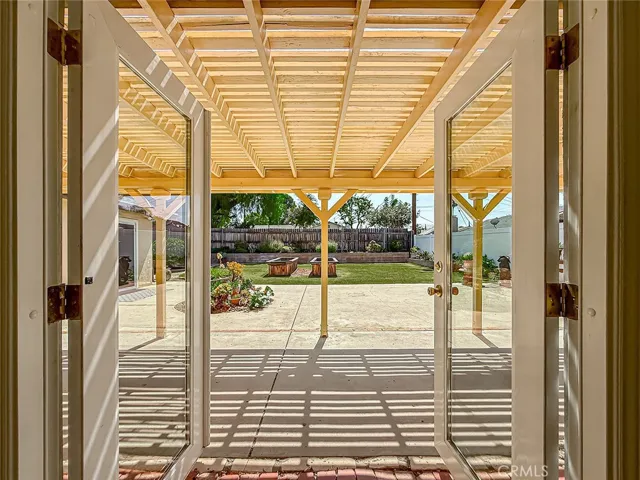 French doors leading to backyard from bedroom #1