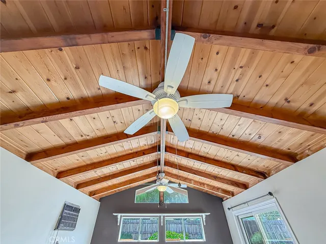 Beautiful wood ceilings in family room