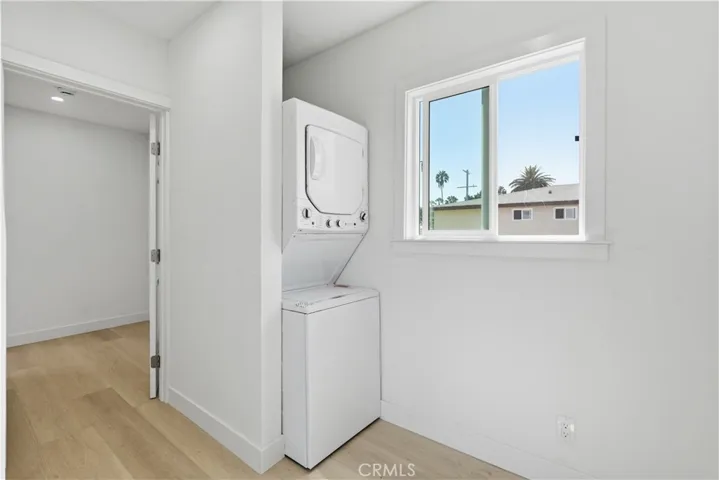 Stackable laundry appliance comes included.