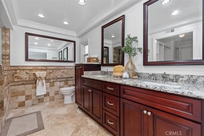Primary remodeled bathroom.