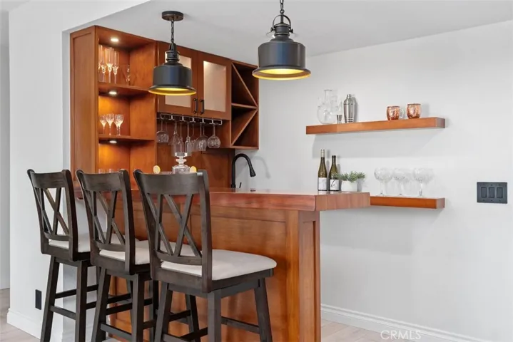 Custom built in bar in the family room area.