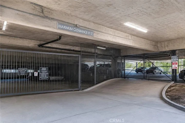 Gated entrance to parking garage