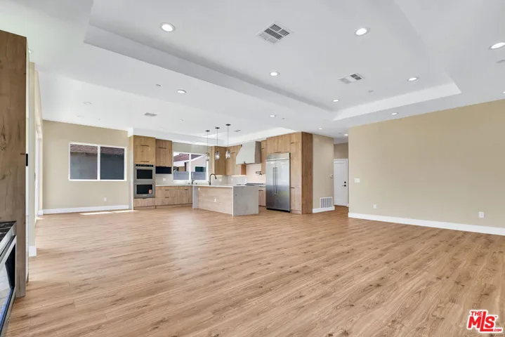 View of living room and kitche