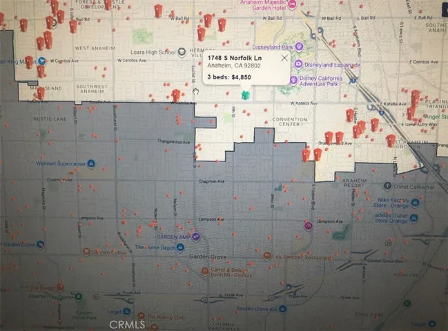 Grey area is Garden Grove city