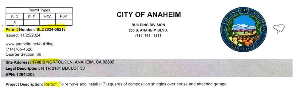 RE-ROOF PERMIT
