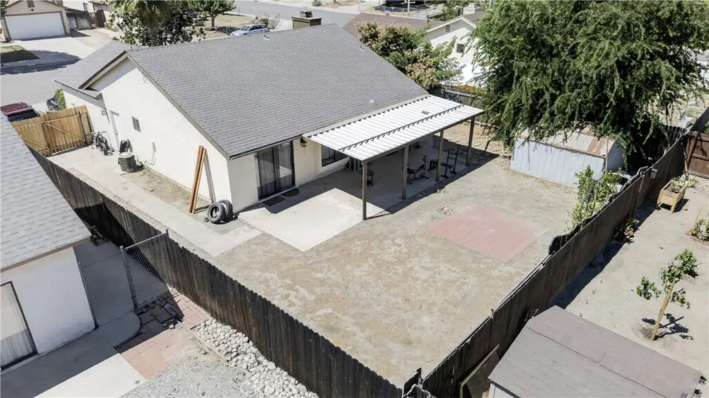 Aeriel view of the backyard