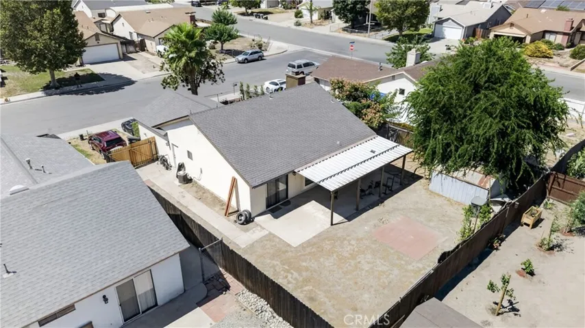 Bird's-eye view of the backyard