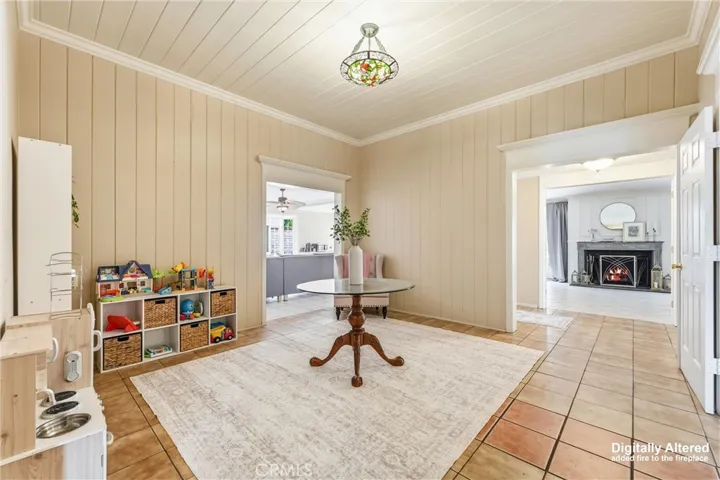 Large foyer off hall entry and crown molding