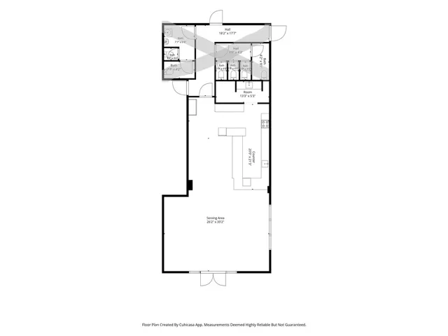 Floor Plan w/ Marked Shared Restroom Area