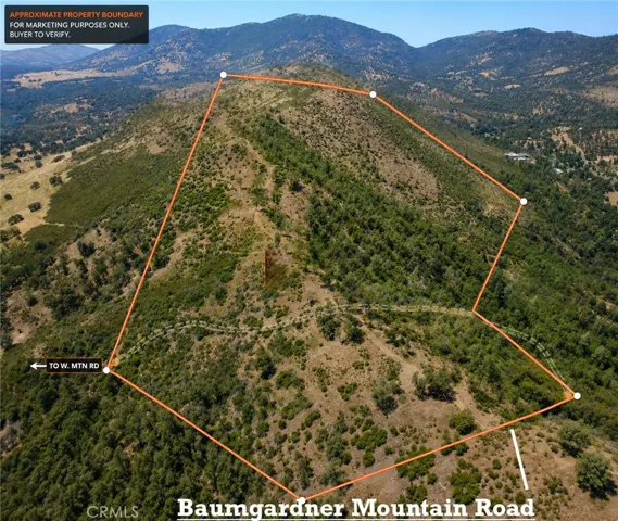Aerial view of the approximate property lines.
