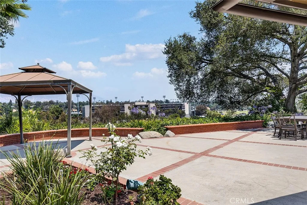 Patio with View of Rose Bowl