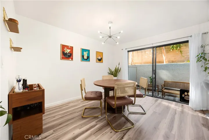 Dining area with sliding glass door onto patio