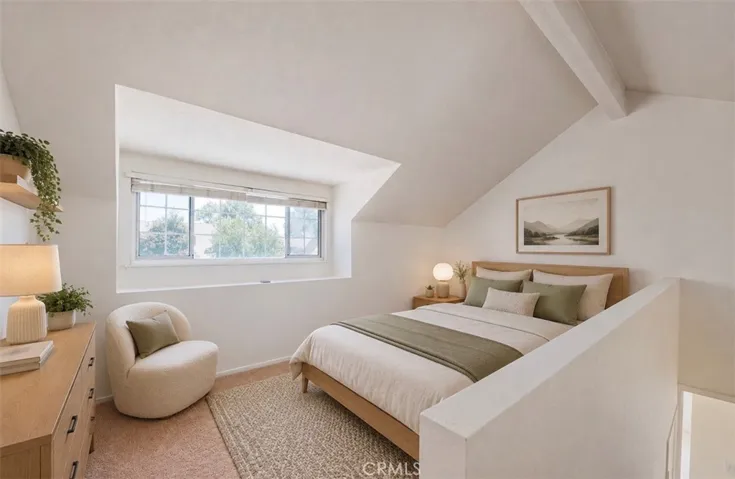 Upstairs bedroom virtually staged