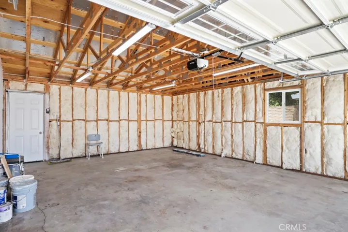 2 car garage from open door, angle shot
