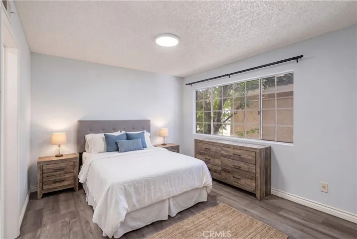 Digital staged primary bedroom