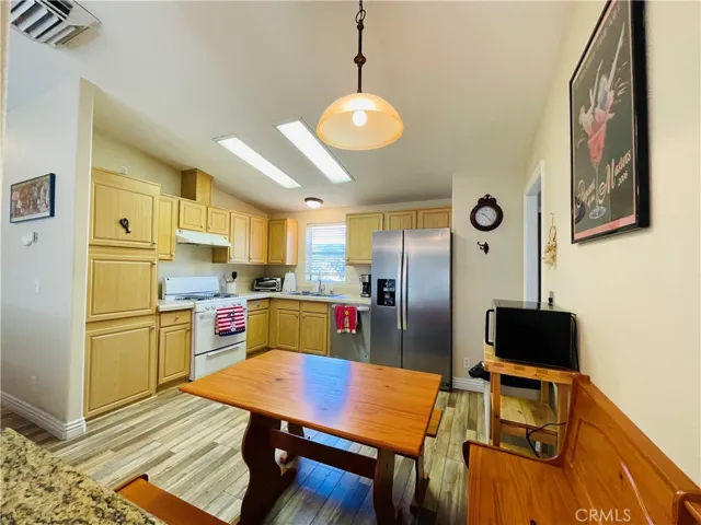 Spacious kitchen with dining area
