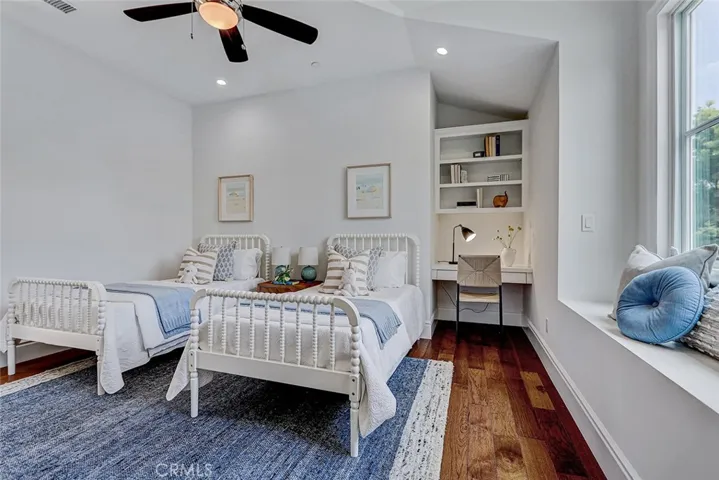 2nd Floor #2 Bedroom Area with Built-In Desk and Shelving