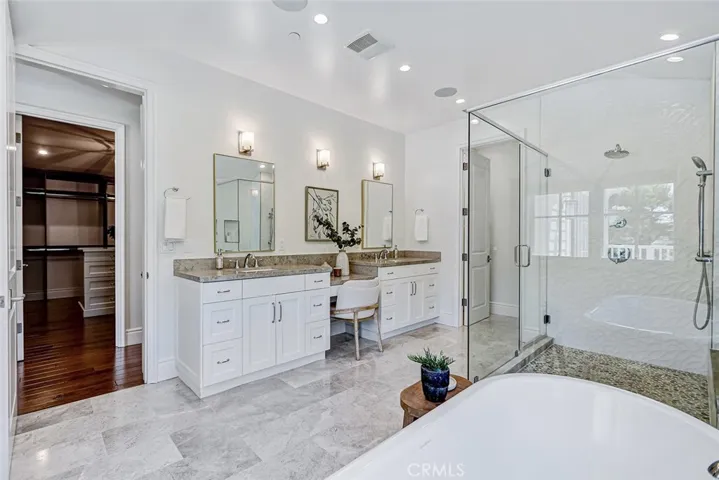 2nd Floor #6 Primary Suite Full Bathroom with Dual Sink Countertop and Vanity