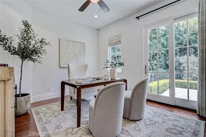 Main Floor #1 Bedroom/Office Area with French Doors to Backyard Patio Area