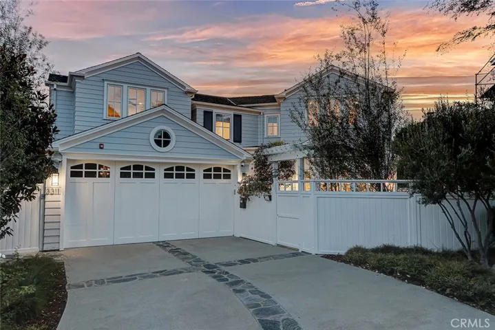 Evening Front Exterior Gated Entry