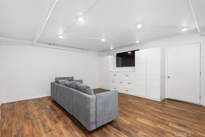 Converted space with a Murphy bed.