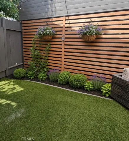 Virtually staged flower wall.