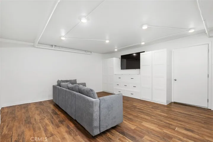 Converted space with a Murphy bed.