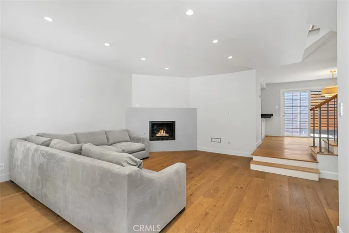 Living room with fireplace.