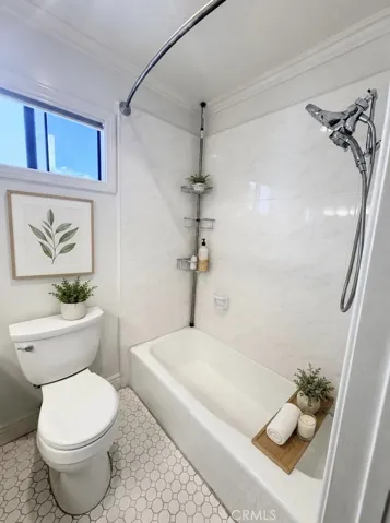 Guest bathroom with staging.